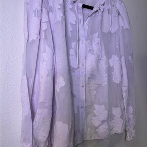 Aritzia Lavender Floral Blouse, Size XS